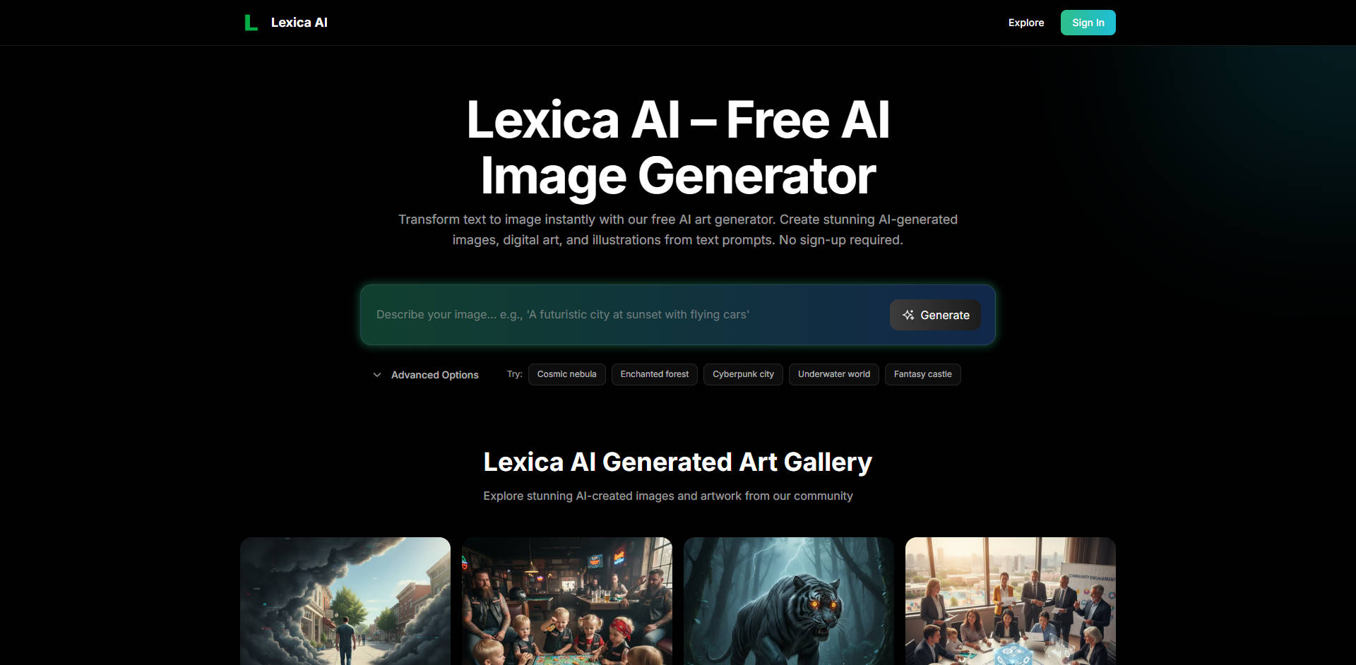 Lexica AI gallery image