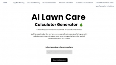 AI Lawn Care  Calculator Generator