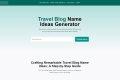 Travel Blog Name Ideas Generator