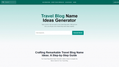Travel Blog Name Ideas Generator