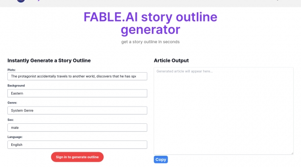 AI Novel Outline Generator