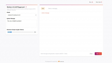 Workers AI LLM Playground