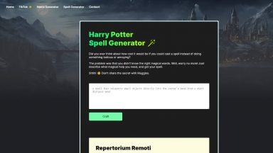 Harry Potter Spell Generator