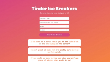 Tinder Ice Breakers AI