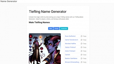 Tiefling Name Generator