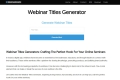 Webinar Titles Generator