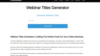Webinar Titles Generator