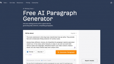 Free AI Paragraph Generator by ahrefs