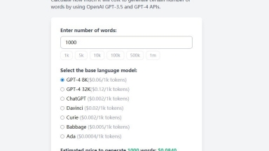 OpenAI GPT Price Calculator