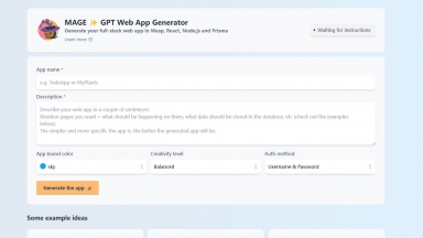 MAGE - GPT Web App Generator