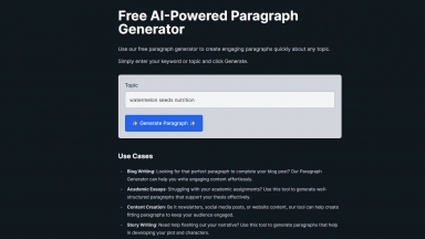 Free AI-Powered Paragraph Generator