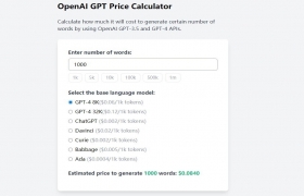 OpenAI GPT Price Calculator gallery image