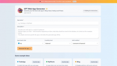 GPT Web App Generator